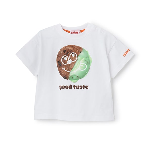 Japanese children's clothing mini#ML x ovgo Baker Cookie short-sleeved top 90-140cm boys/girls summer TOPS