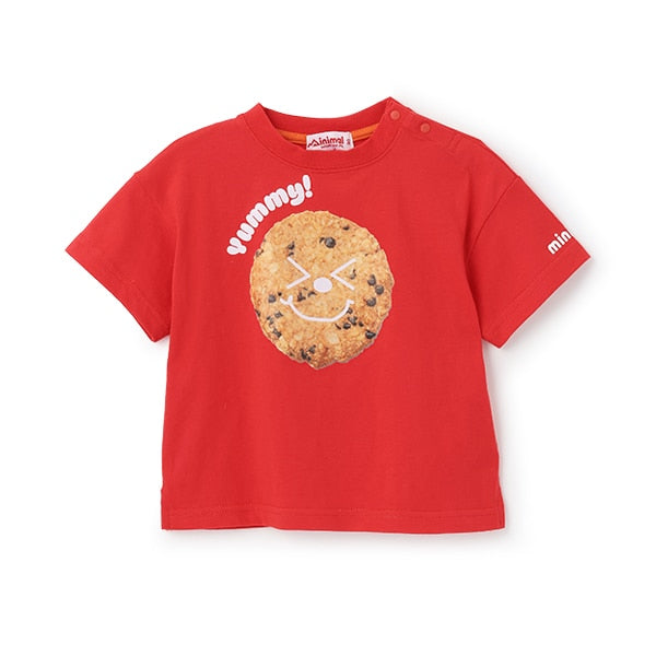 Japanese children's clothing mini#ML x ovgo Baker Cookie short-sleeved top 90-140cm boys/girls summer TOPS