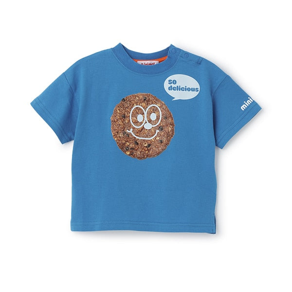 Japanese children's clothing mini#ML x ovgo Baker Cookie short-sleeved top 90-140cm boys/girls summer TOPS
