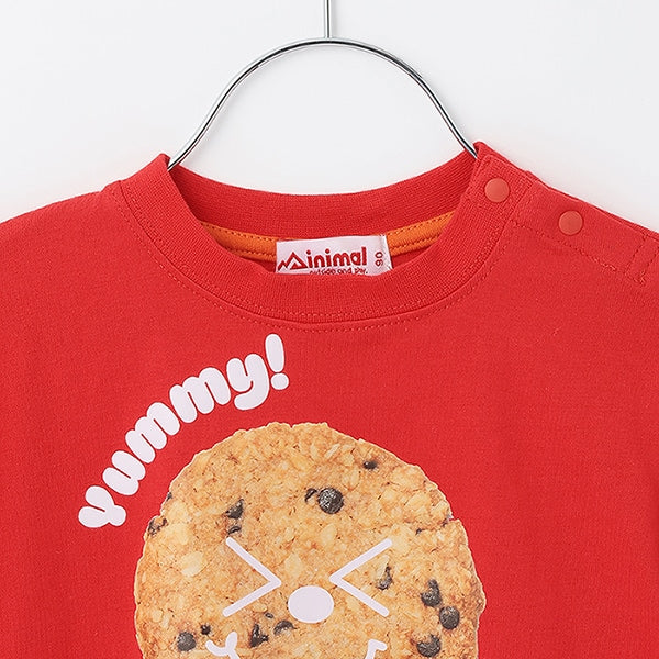 Japanese children's clothing mini#ML x ovgo Baker Cookie short-sleeved top 90-140cm boys/girls summer TOPS