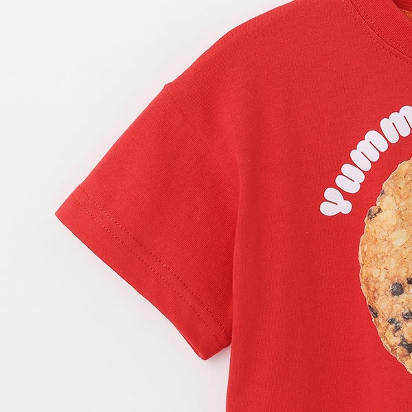 Japanese children's clothing mini#ML x ovgo Baker Cookie short-sleeved top 90-140cm boys/girls summer TOPS