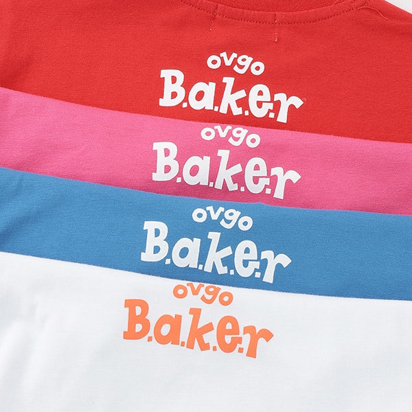 Japanese children's clothing mini#ML x ovgo Baker Cookie short-sleeved top 90-140cm boys/girls summer TOPS