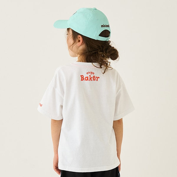 Japanese children's clothing mini#ML x ovgo Baker Cookie short-sleeved top 90-140cm boys/girls summer TOPS