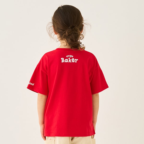 Japanese children's clothing mini#ML x ovgo Baker Cookie short-sleeved top 90-140cm boys/girls summer TOPS