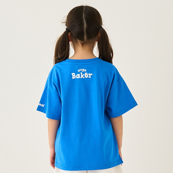 Japanese children's clothing mini#ML x ovgo Baker Cookie short-sleeved top 90-140cm boys/girls summer TOPS