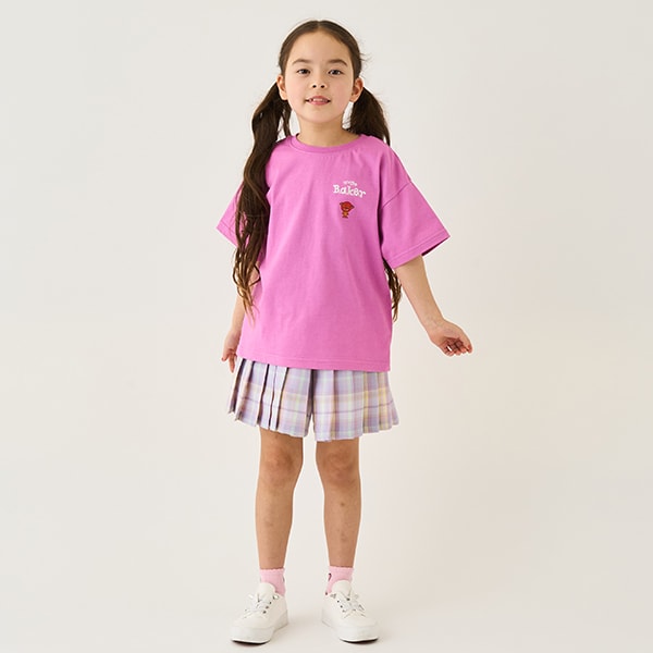 Japanese children's clothing mini#ML x ovgo Baker cute short-sleeved top 90-140cm boys/girls summer TOPS