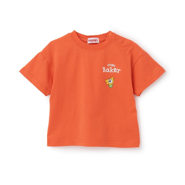 Japanese children's clothing mini#ML x ovgo Baker cute short-sleeved top 90-140cm boys/girls summer TOPS