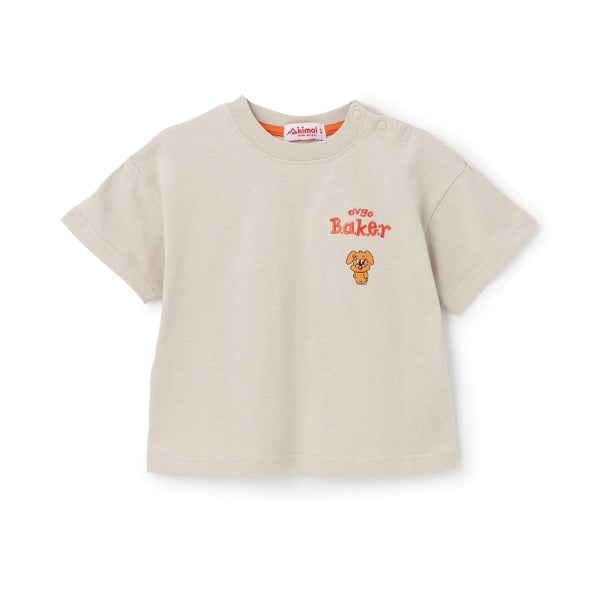 Japanese children's clothing mini#ML x ovgo Baker cute short-sleeved top 90-140cm boys/girls summer TOPS