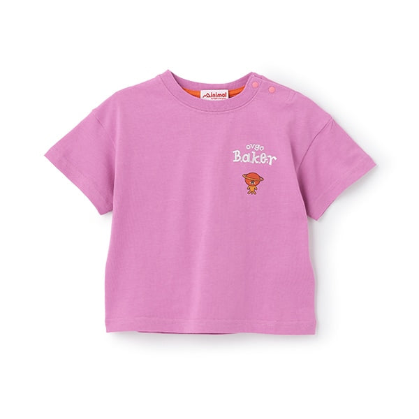 Japanese children's clothing mini#ML x ovgo Baker cute short-sleeved top 90-140cm boys/girls summer TOPS