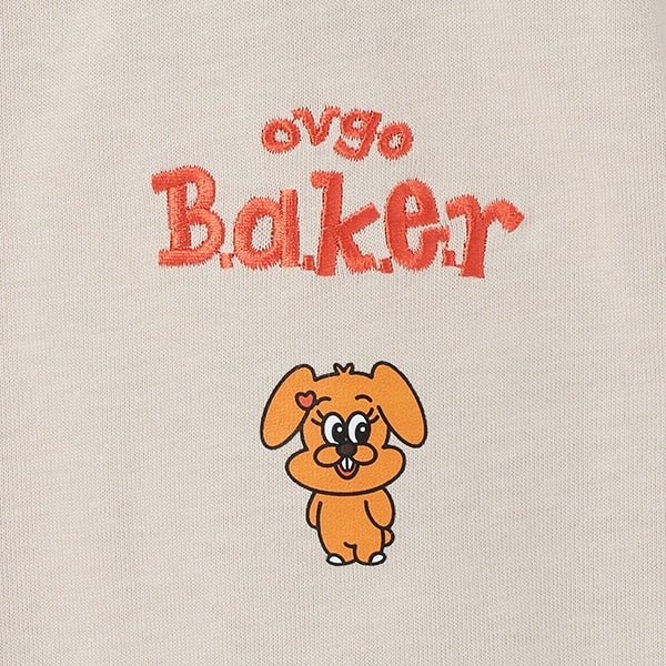 Japanese children's clothing mini#ML x ovgo Baker cute short-sleeved top 90-140cm boys/girls summer TOPS