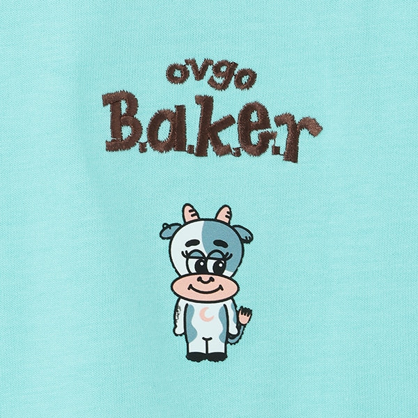 Japanese children's clothing mini#ML x ovgo Baker cute short-sleeved top 90-140cm boys/girls summer TOPS
