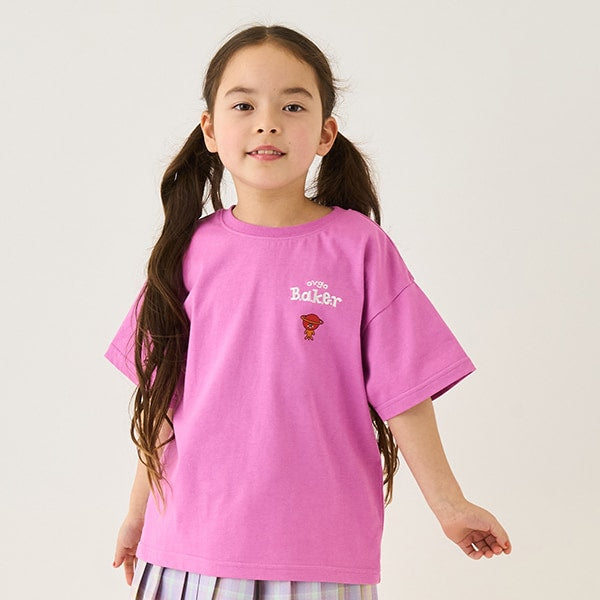 Japanese children's clothing mini#ML x ovgo Baker cute short-sleeved top 90-140cm boys/girls summer TOPS