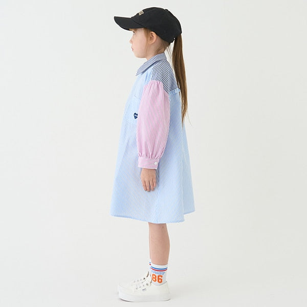 Japanese children's clothing mini#ML shirt dress 100-140cm girls spring and summer dresses