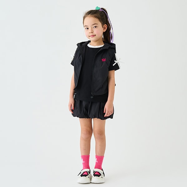 Japanese children's clothing mini#ML waterproof series lightweight breathable hooded vest jacket 100-140cm girls summer outerwear