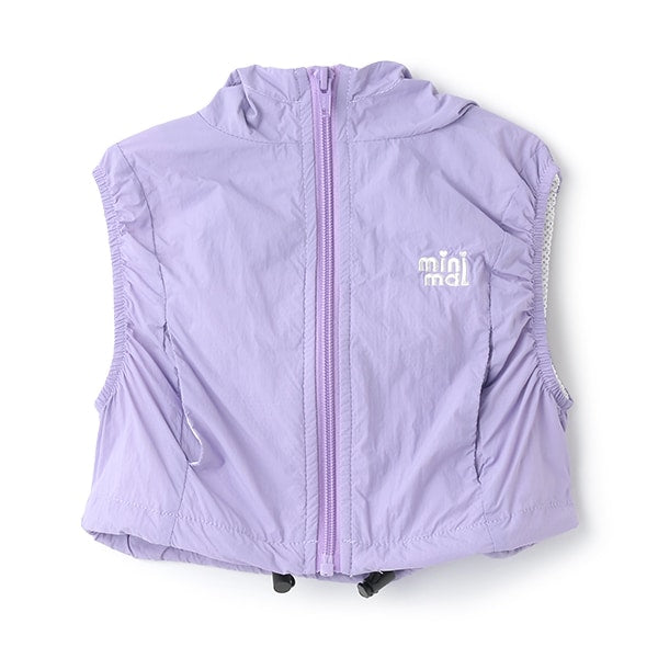 Japanese children's clothing mini#ML waterproof series lightweight breathable hooded vest jacket 100-140cm girls summer outerwear