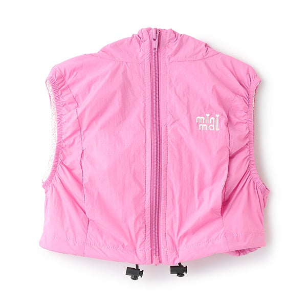 Japanese children's clothing mini#ML waterproof series lightweight breathable hooded vest jacket 100-140cm girls summer outerwear