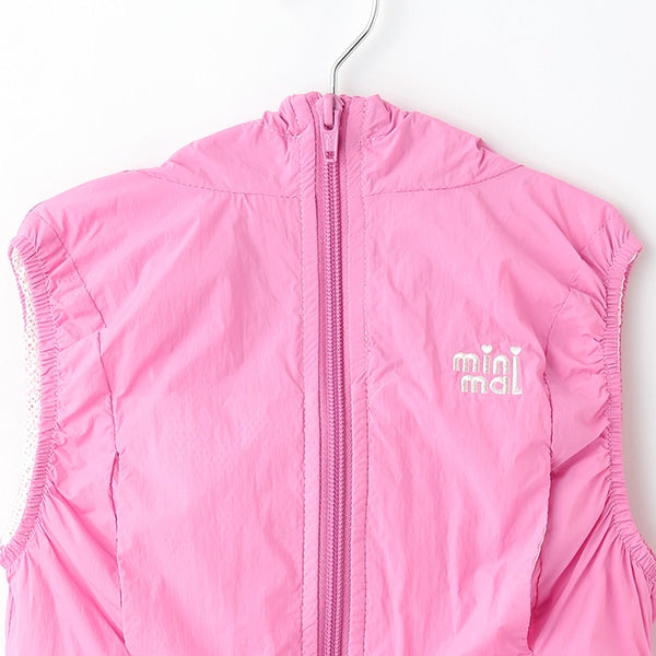 Japanese children's clothing mini#ML waterproof series lightweight breathable hooded vest jacket 100-140cm girls summer outerwear