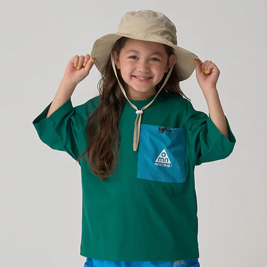 日本童裝 mini#ML 吸水速乾 山系口袋運動上衣 90-140cm 男童款/女童款 夏季 TOPS