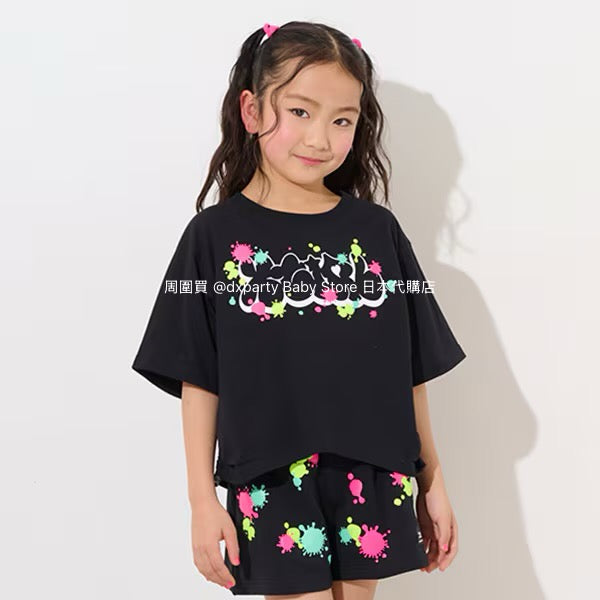 Japanese children's clothing X-girl Stages painted logo top 80-140cm girls summer TOPS