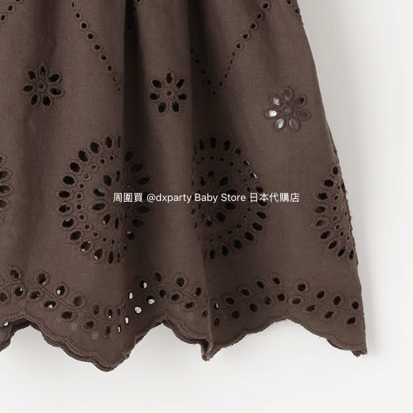 Japanese children's clothing pe#main lace hollow top 80-130cm girls summer TOPS