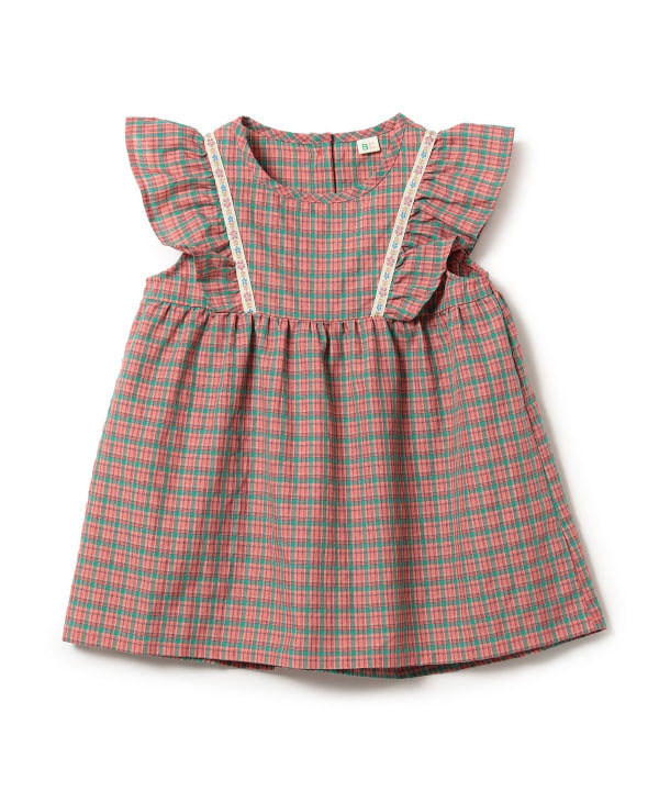 Japanese children's clothing BEAMS mini small flying sleeve top 90-150cm girls summer TOPS