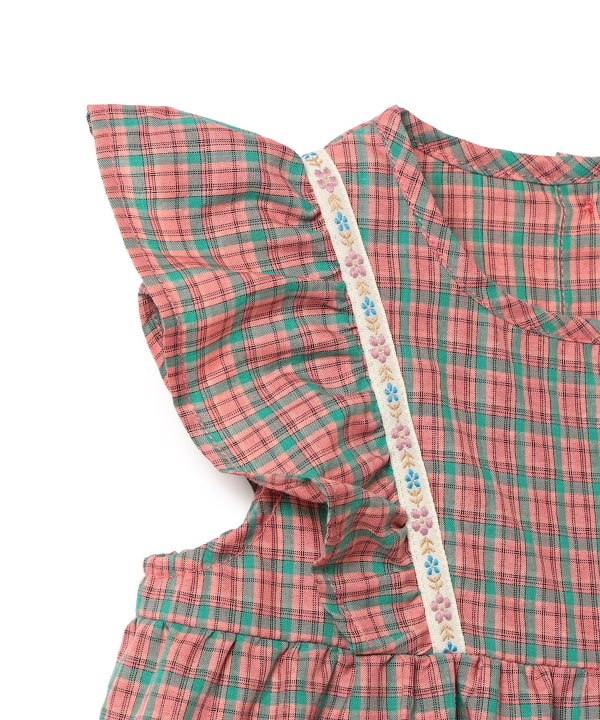 Japanese children's clothing BEAMS mini small flying sleeve top 90-150cm girls summer TOPS