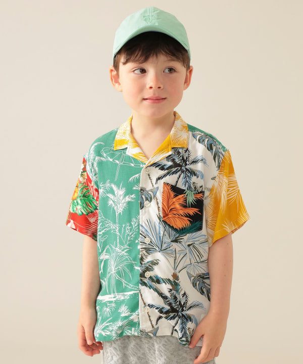 Japanese children's clothing BEAMS mini vacation style shirt 90-150cm boys' summer TOPS