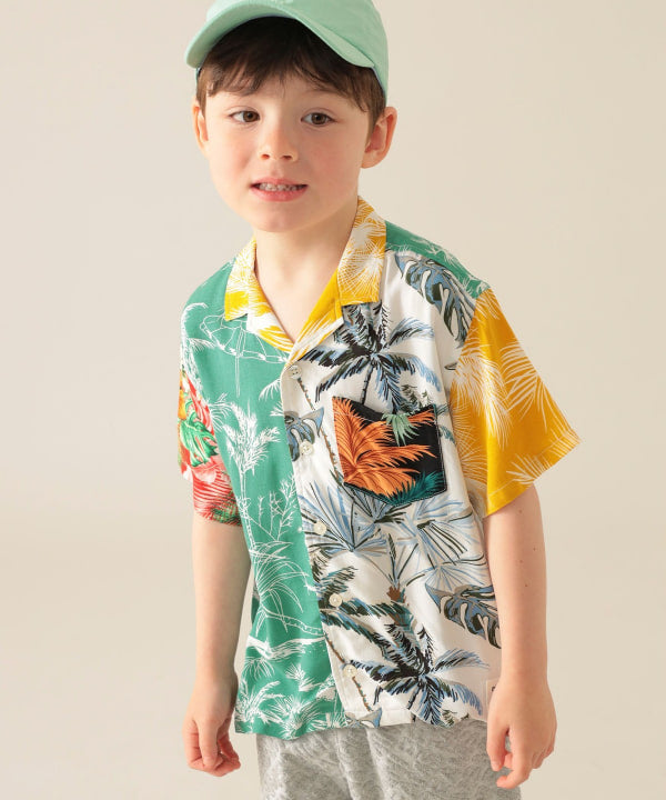 Japanese children's clothing BEAMS mini vacation style shirt 90-150cm boys' summer TOPS
