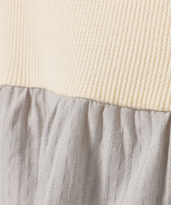 Japanese children's clothing BEAMS mini puff sleeve patchwork top 90-150cm girls summer TOPS