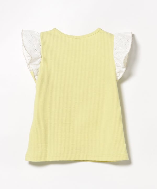 Japanese children's clothing BEAMS mini small flying sleeve top 90-150cm girls summer TOPS