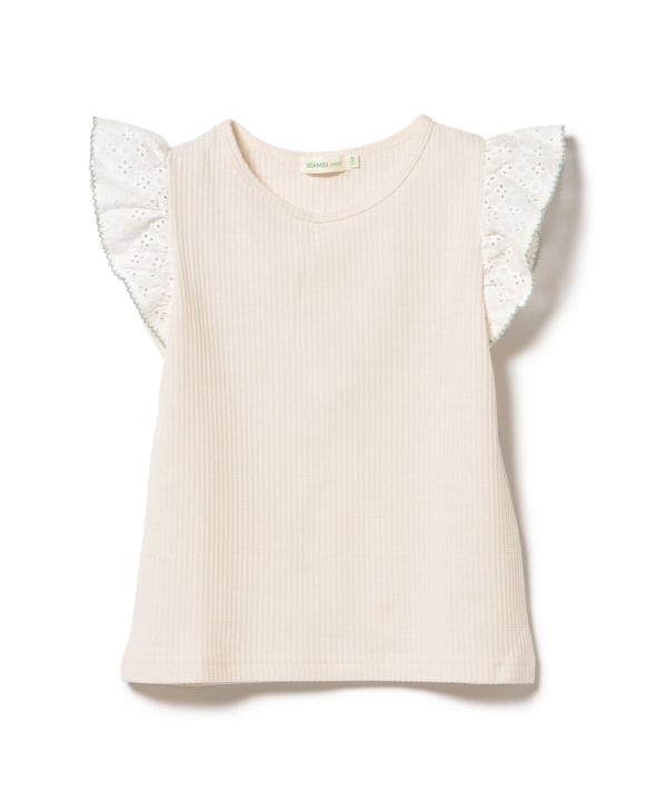 Japanese children's clothing BEAMS mini small flying sleeve top 90-150cm girls summer TOPS