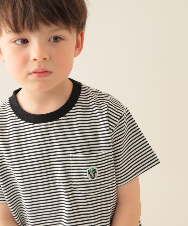Japanese children's clothing BEAMS mini Bear pattern top 90-150cm boys' summer TOPS