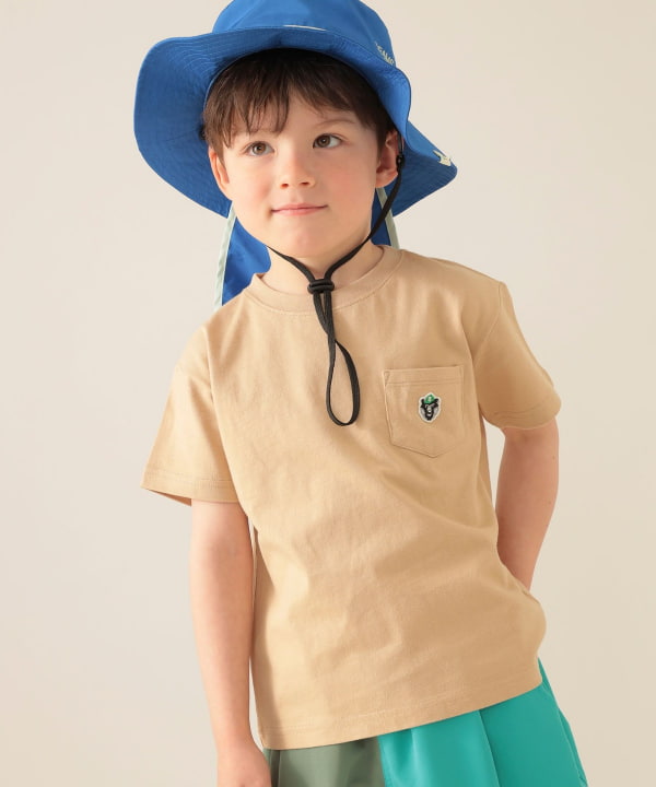 Japanese children's clothing BEAMS mini Bear pattern top 90-150cm boys' summer TOPS