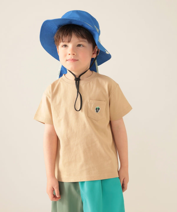Japanese children's clothing BEAMS mini Bear pattern top 90-150cm boys' summer TOPS
