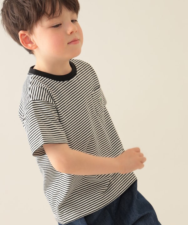 Japanese children's clothing BEAMS mini Bear pattern top 90-150cm boys' summer TOPS