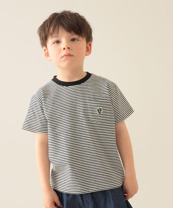 Japanese children's clothing BEAMS mini Bear pattern top 90-150cm boys' summer TOPS
