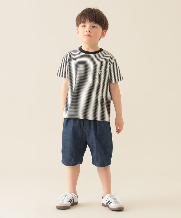 Japanese children's clothing BEAMS mini Bear pattern top 90-150cm boys' summer TOPS