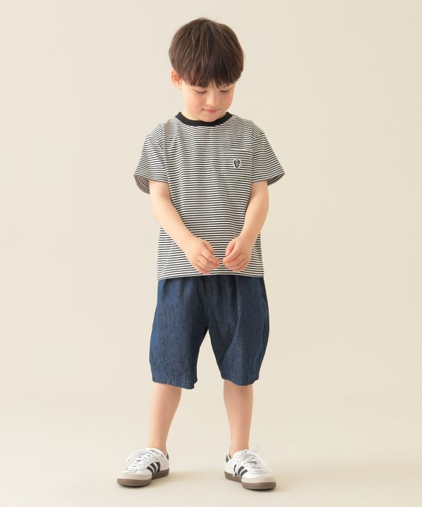 Japanese children's clothing BEAMS mini Bear pattern top 90-150cm boys' summer TOPS