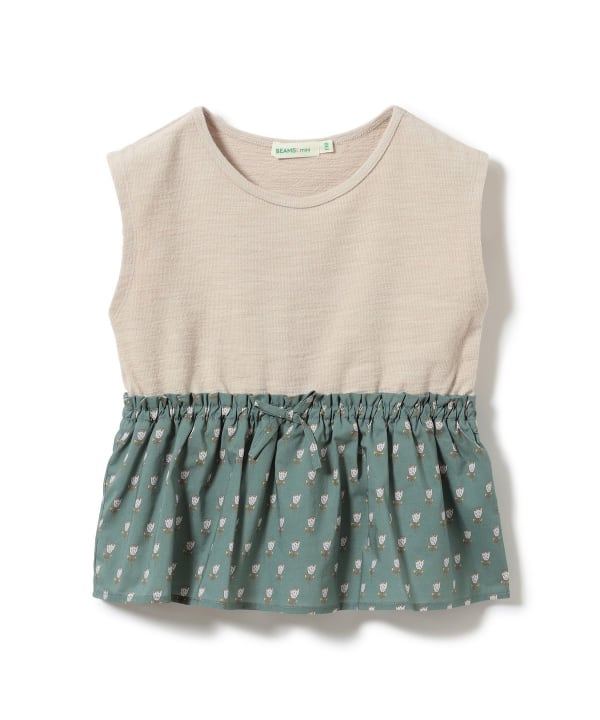 Japanese children's clothing BEAMS mini patchwork vest 90-150cm girls summer TOPS