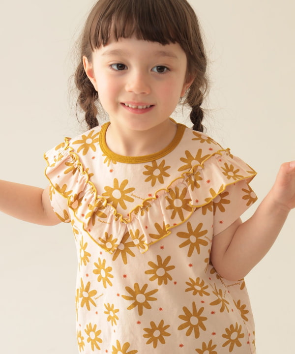 Japanese children's clothing BEAMS mini floral top 90-150cm girls summer TOPS