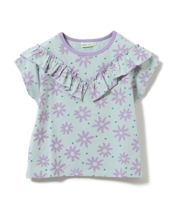 Japanese children's clothing BEAMS mini floral top 90-150cm girls summer TOPS