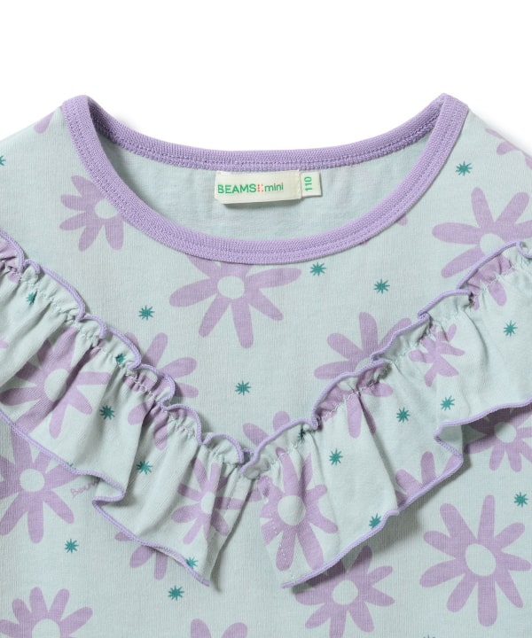 Japanese children's clothing BEAMS mini floral top 90-150cm girls summer TOPS