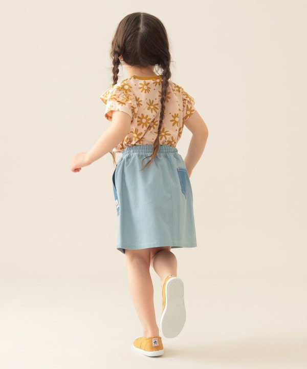 Japanese children's clothing BEAMS mini floral top 90-150cm girls summer TOPS