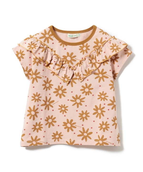 Japanese children's clothing BEAMS mini floral top 90-150cm girls summer TOPS