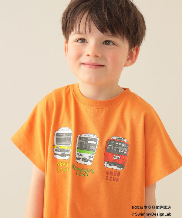 Japanese Kids' BEAMS mini JR Sobu Line, Yamanote Line, and Chuo Line Train Tops 90-150cm Boys' Summer TOPS Railway Series