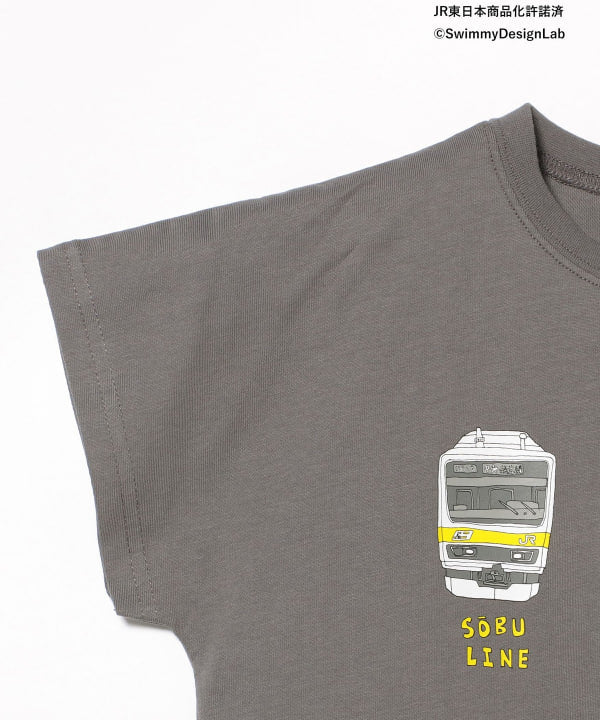 Japanese Kids' BEAMS mini JR Sobu Line, Yamanote Line, and Chuo Line Train Tops 90-150cm Boys' Summer TOPS Railway Series