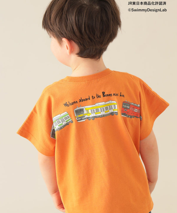 Japanese Kids' BEAMS mini JR Sobu Line, Yamanote Line, and Chuo Line Train Tops 90-150cm Boys' Summer TOPS Railway Series