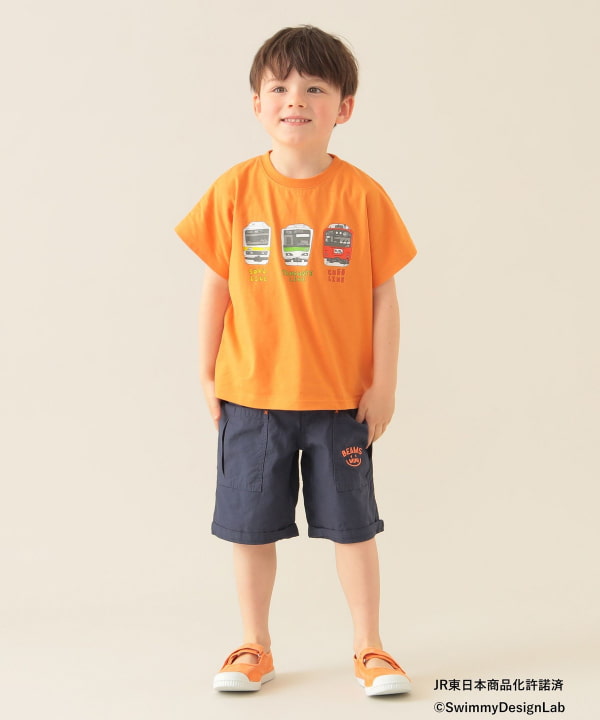 Japanese Kids' BEAMS mini JR Sobu Line, Yamanote Line, and Chuo Line Train Tops 90-150cm Boys' Summer TOPS Railway Series