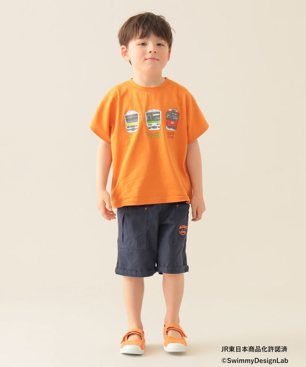 Japanese Kids' BEAMS mini JR Sobu Line, Yamanote Line, and Chuo Line Train Tops 90-150cm Boys' Summer TOPS Railway Series