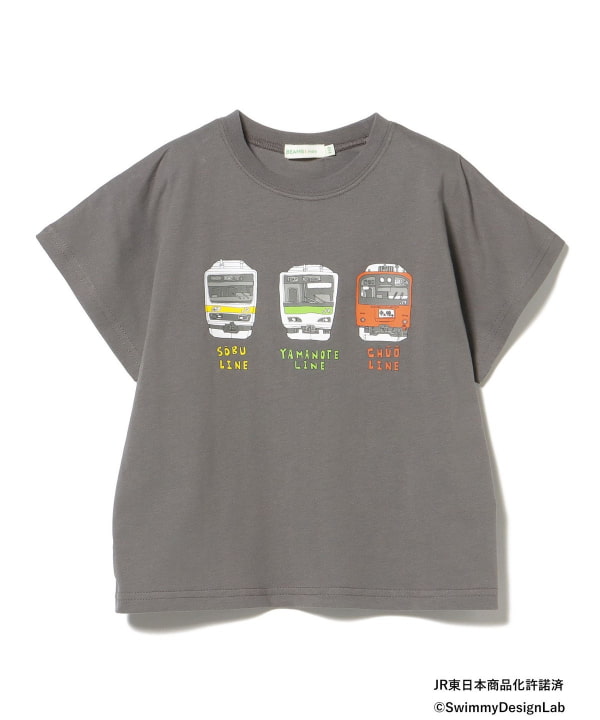 Japanese Kids' BEAMS mini JR Sobu Line, Yamanote Line, and Chuo Line Train Tops 90-150cm Boys' Summer TOPS Railway Series